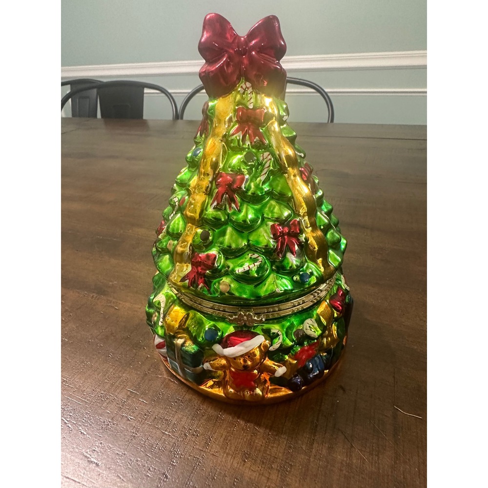 Vintage Mr. Christmas Musical Animated Christmas Tree Trinket Music Box Train